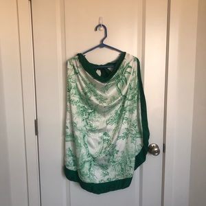 Green and White Women's Swim Cover-Up